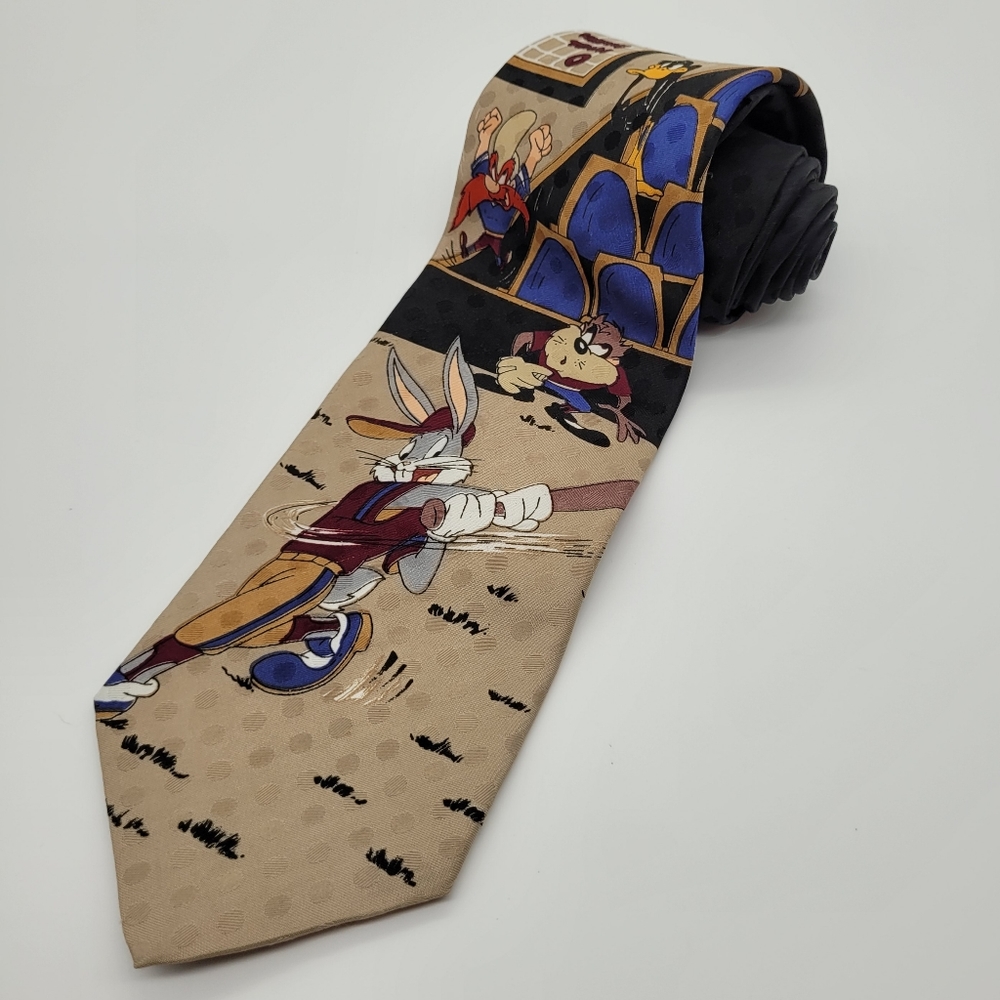 LOONEY TUNES | Bugs Bunny Taz Yosemite Sam Daffy Duck baseball tie